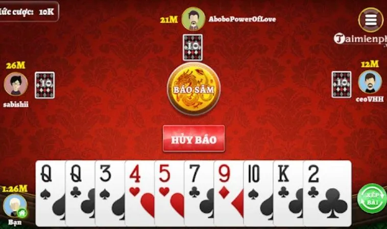 Giao diện chơi Sâm Lốc nhà cái 8DAY