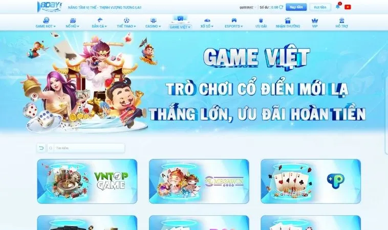 Thiết kế giao diện chơi game nhanh 8DAY ấn tượng, bắt mắt